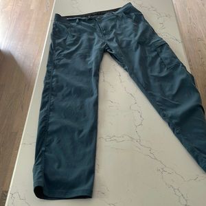 prAna Zion Stretch Hiking Pants Belted Roll Up Blue Men's 34x30